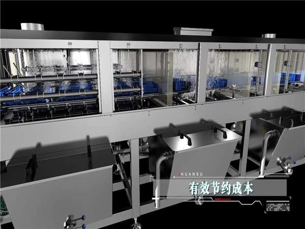 高壓水流周轉箱清洗機，雞籠清洗機