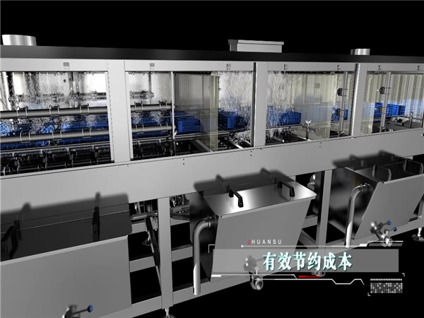 省水型周轉箱清洗機，自動(dòng)托盤(pán)清洗機